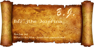 Bőjthe Jozefina névjegykártya